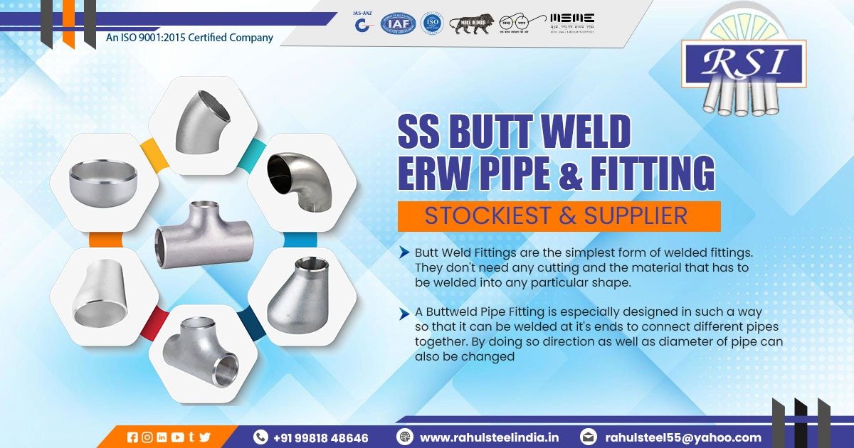 Supplier of SS Butt Weld Pipe Fittings in Chhattisgarh