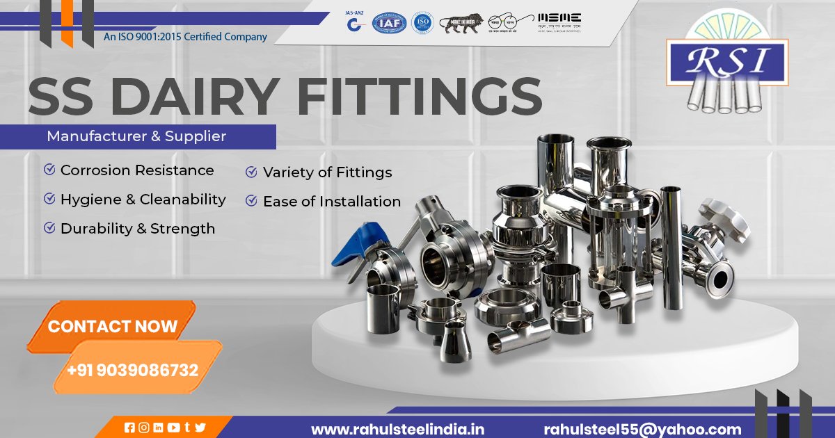 Supplier of SS Dairy Fittings in Raipur