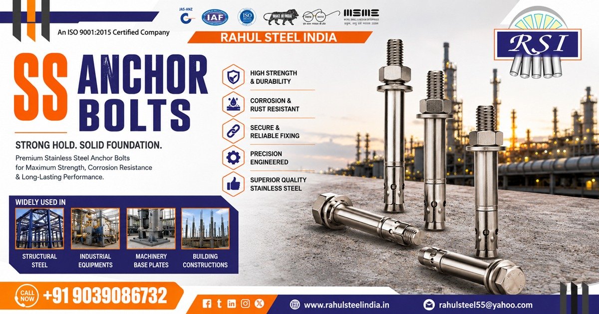 High-Quality Anchor Bolts by Rahul Steel India